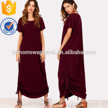 Drawstring Side Solid Dress Manufacture Wholesale Fashion Women Apparel (TA3166D)